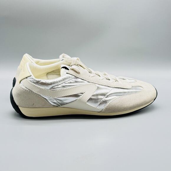 Rag & Bone Shoes Womens 9 Beige Silver Suede Leather Sneaker Retro Runner - Picture 1 of 13